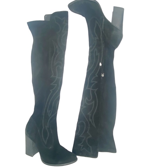 DOLCE VITA WOMEN’S SOLEI BOOT Black Western Knee High Heeled Boots Size 9 - Picture 2 of 15